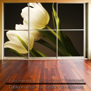 Linia kwiatów - dekoracja na szafę