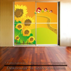 Słonecznikowe pole - dekoracja na szafę