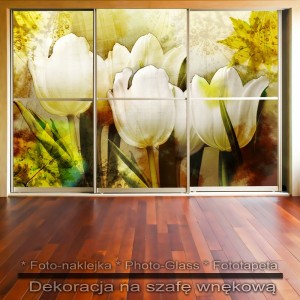 Tulipanowa jesień - dekoracja na szafę