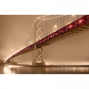 Fototapet most sepia z czerwonym