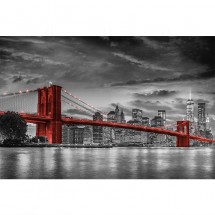 Fototapeta czerwony most Brookliński