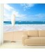 Fototapeta morze - kremowy piasek do salonu z kremową sofą