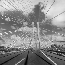 Fototapeta czarno biała most Rędziński