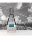 Aranżacja minimalistycznego salonu - czarno biała fototapeta most
