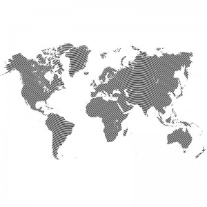 Fototapeta linie na mapie świata