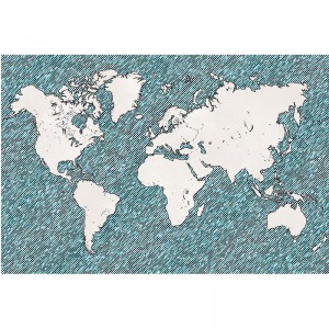 Fototapeta rysowana mapa świata