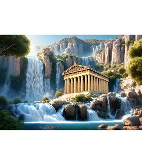 Fototapeta grecka świątynia w dolinie wodospadów