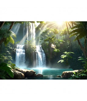 Fototapeta dżungla i wodospad