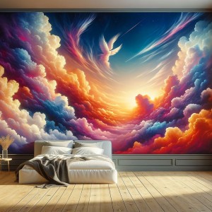 Tapeta na ścianę kolorowe chmury