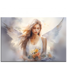Obraz Kobieta Anioł z kwiatami nr 10034