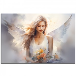Obraz Kobieta Anioł z kwiatami nr 10034