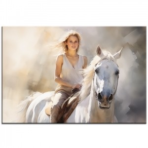 Obraz kobieta na koniu nr 70080