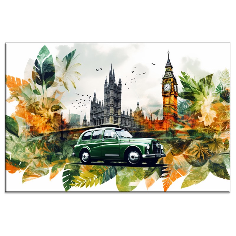 Obraz Nowoczesny Londyn w Liściach nr 10056