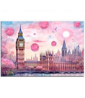 Obraz Różowy Londyn nr 10065