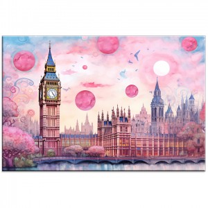Obraz Różowy Londyn nr 10065