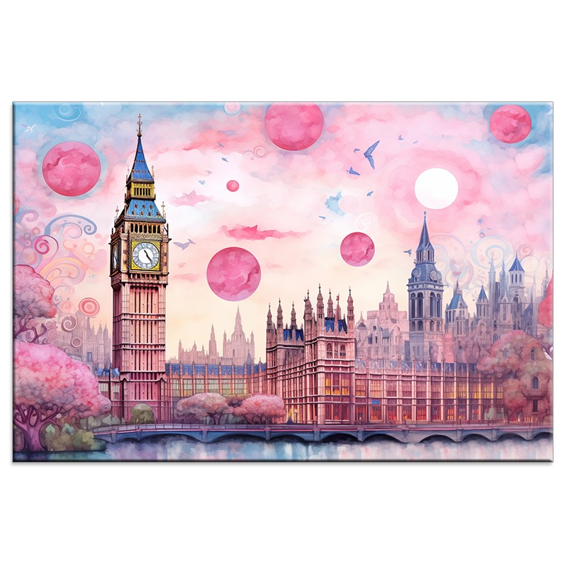 Obraz Różowy Londyn nr 10065