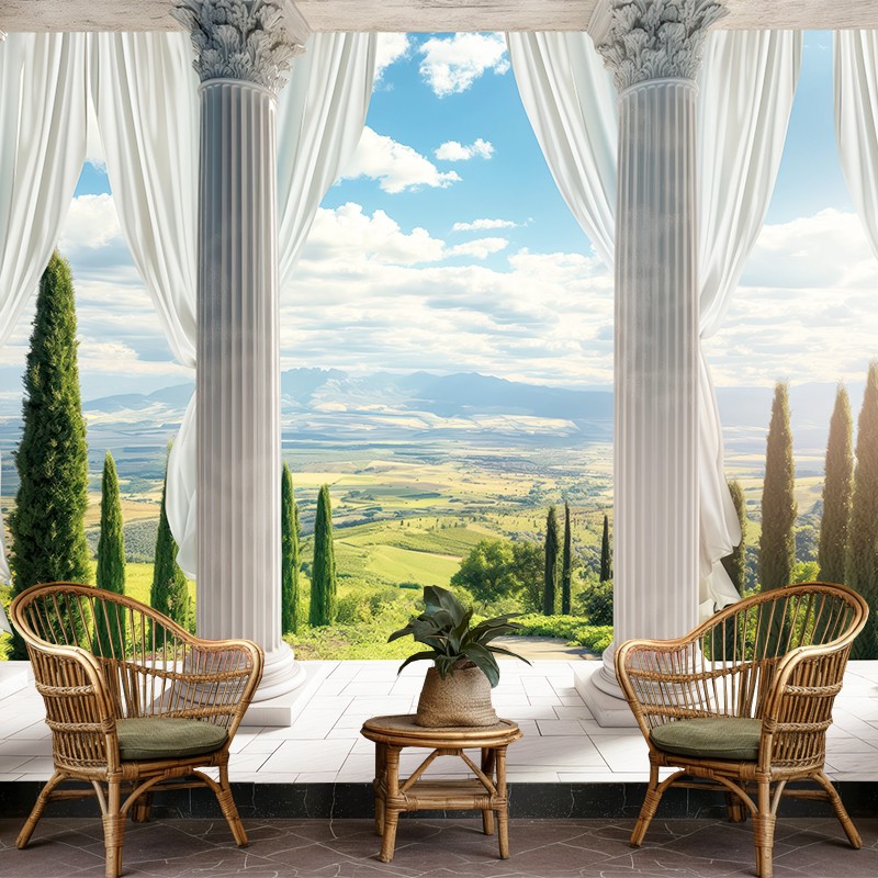 Fototapeta Widok na Włoski Krajobraz w Kolumnadzie 