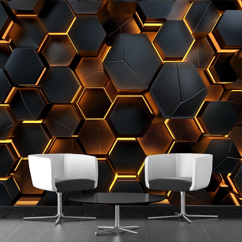 Fototapeta Geometryczna Czarny Heksagon