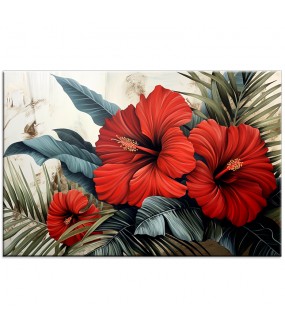 Czerwony Hibiskus - Obraz na płótnie nr 10072