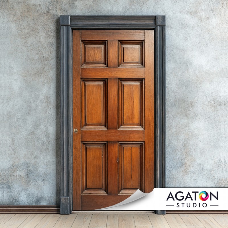 Drewniane Tłoczenia - Naklejka na drzwi - nr N-80101