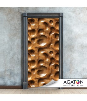 Rzeźbione Drewno - Naklejka na drzwi - nr N-80103