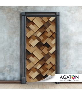 Mozaika Listewek - Naklejka na drzwi - nr N-80105