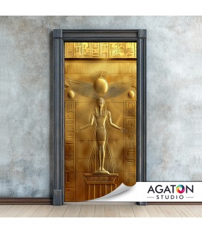 Złoty Relief Egiptu | Naklejka na drzwi nr N-80110