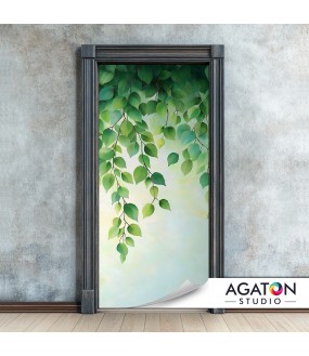 Zwisające Liście | Naklejka na drzwi nr N-80116
