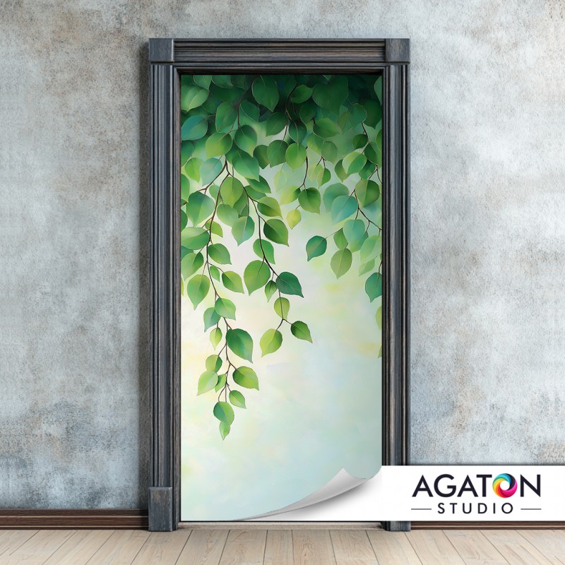 Zwisające Liście | Naklejka na drzwi nr N-80116