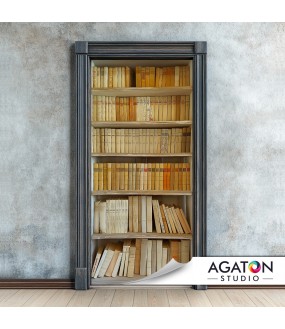 Biblioteczka z Książkami | Naklejka na drzwi nr N-80120