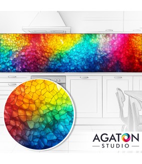 Tęczowa Mozaika - Fototapeta Kuchenna