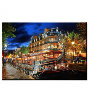 Paryska noc na barce - Obraz nr 10199