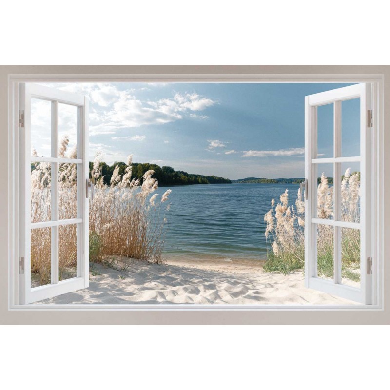 Fototapeta Okno z Widokiem na Jezioro