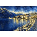 Złoty krajobraz Alp nad Gardą - fototapeta