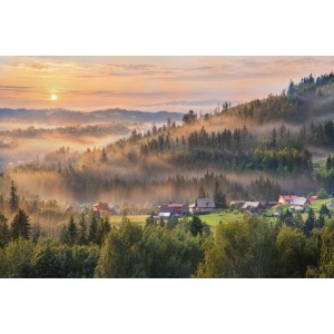Fototapeta Wiejski krajobraz Istebnej