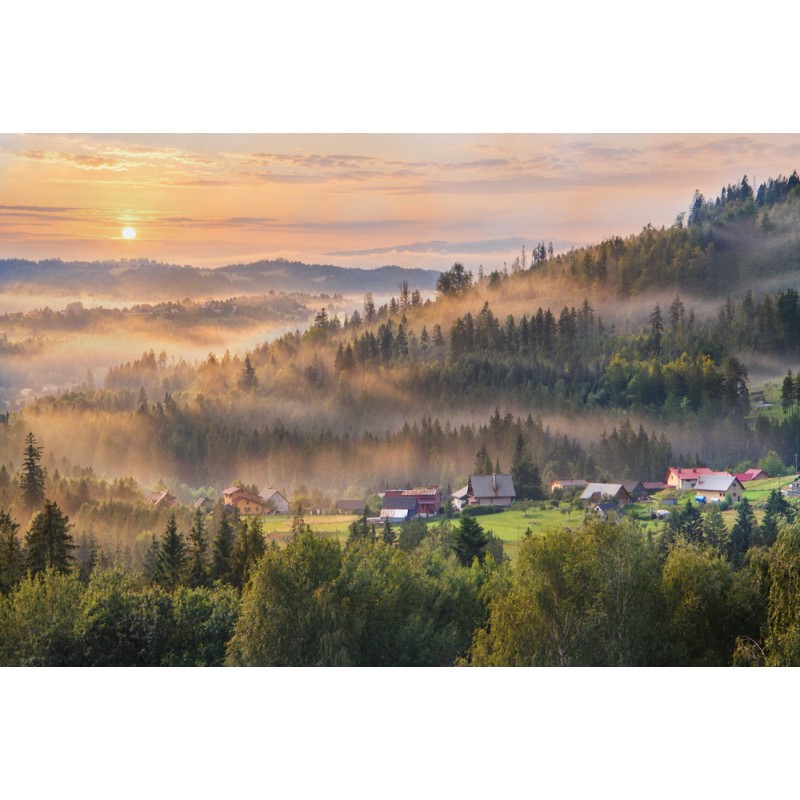 Fototapeta Wiejski krajobraz Istebnej