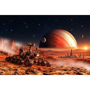 Fototapeta Łazik Marsjański w Kosmicznej SF