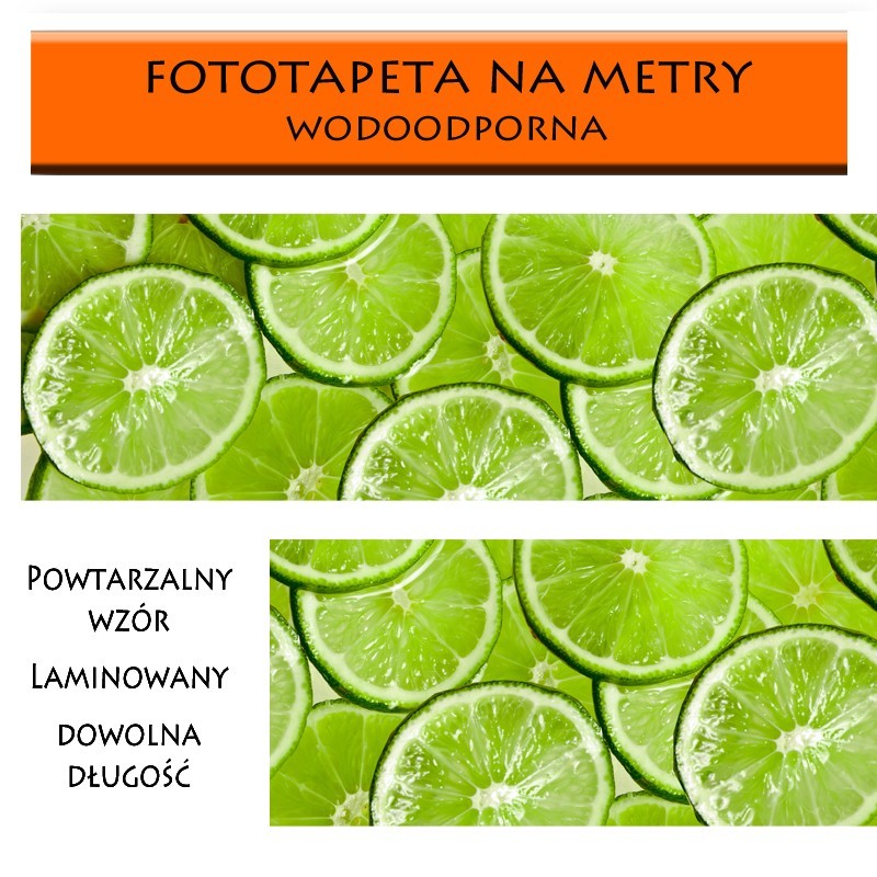 Plastry limonki - zielona fototapeta do kuchni