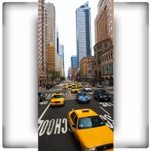Fototapeta z ulicą Nowego Jorku i żółtymi taksówkami