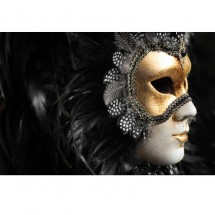 Fototapeta maska karnawałowa z piórami