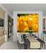 Dekoracja na ścianie przy stole kuchennym - fototapeta żółte tulipany