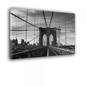 Ozdoba ściany w formie obrazu most Brookliński czarno biały nr 2155
