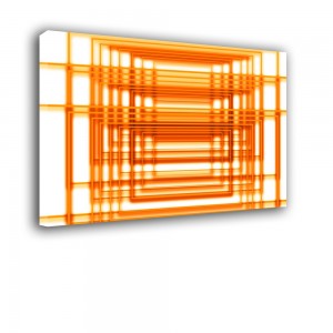Ozdoba ściany w formie obrazu - pomarańczowa kratka Abstrakcja nr 2158