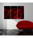 Obraz tryptyk w kolorze czerwonym - aranżacja w salonie