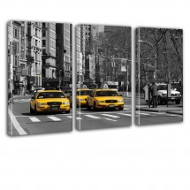 Taxi New York obraz tryptyk nr 2630