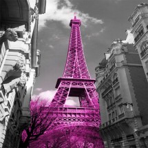 Fototapeta różowa wieża Eiffla