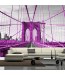 Fototapeta różowy most Brookliński - aranżacja w nowoczesnym salonie