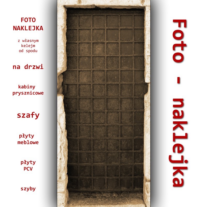Naklejka z motywem starych stalowych drzwi
