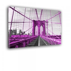 Ozdoba ściany w formie obrazu - różowy Brooklyn Bridge nr 2543