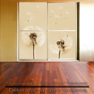 Kremowe dmuchawce - dekoracja na szafę